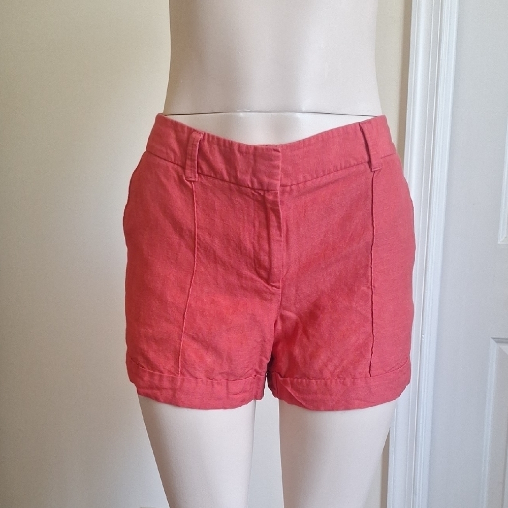 🎁LOFT Ann Taylor Coral Linen Blend Shorts – Size 8
